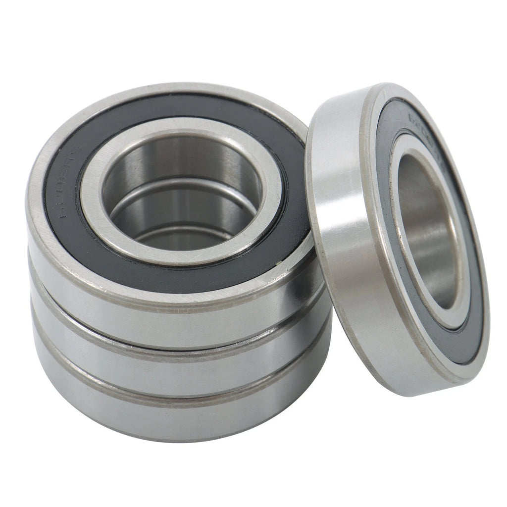 Set of 4 6208-2RS Bearings for (40×80×18mm, Double Rubber Seals)