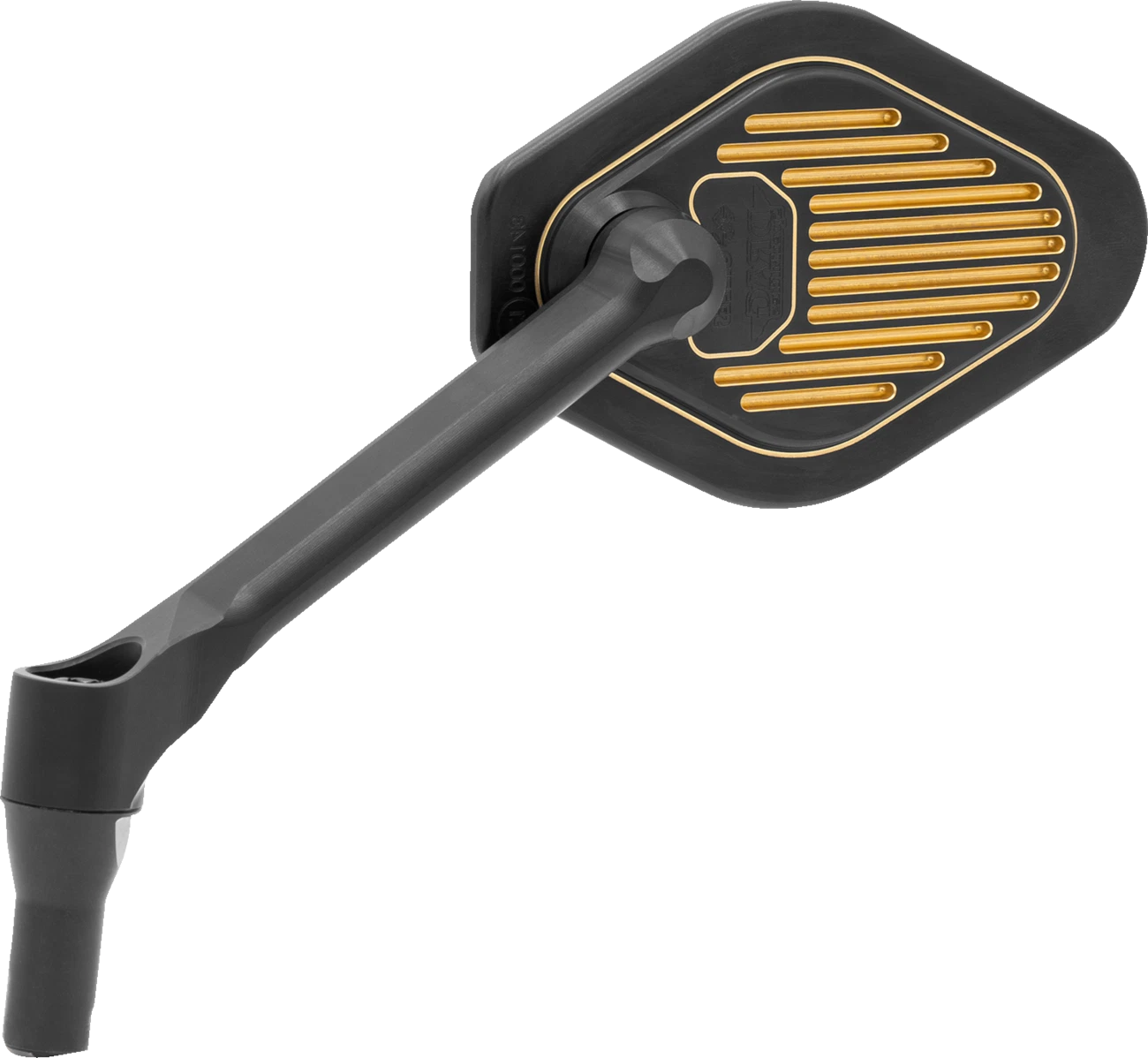 Adjustable Mirror for Drag Specialties (Black/Gold, Short Stem, Left)