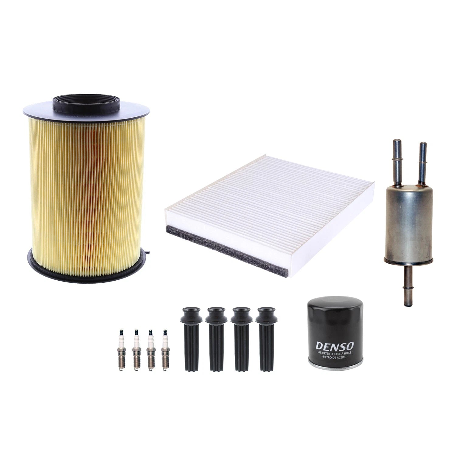 Tune Up Kit 4 Spark Plugs & Boots for Ford Focus (2012–2018)