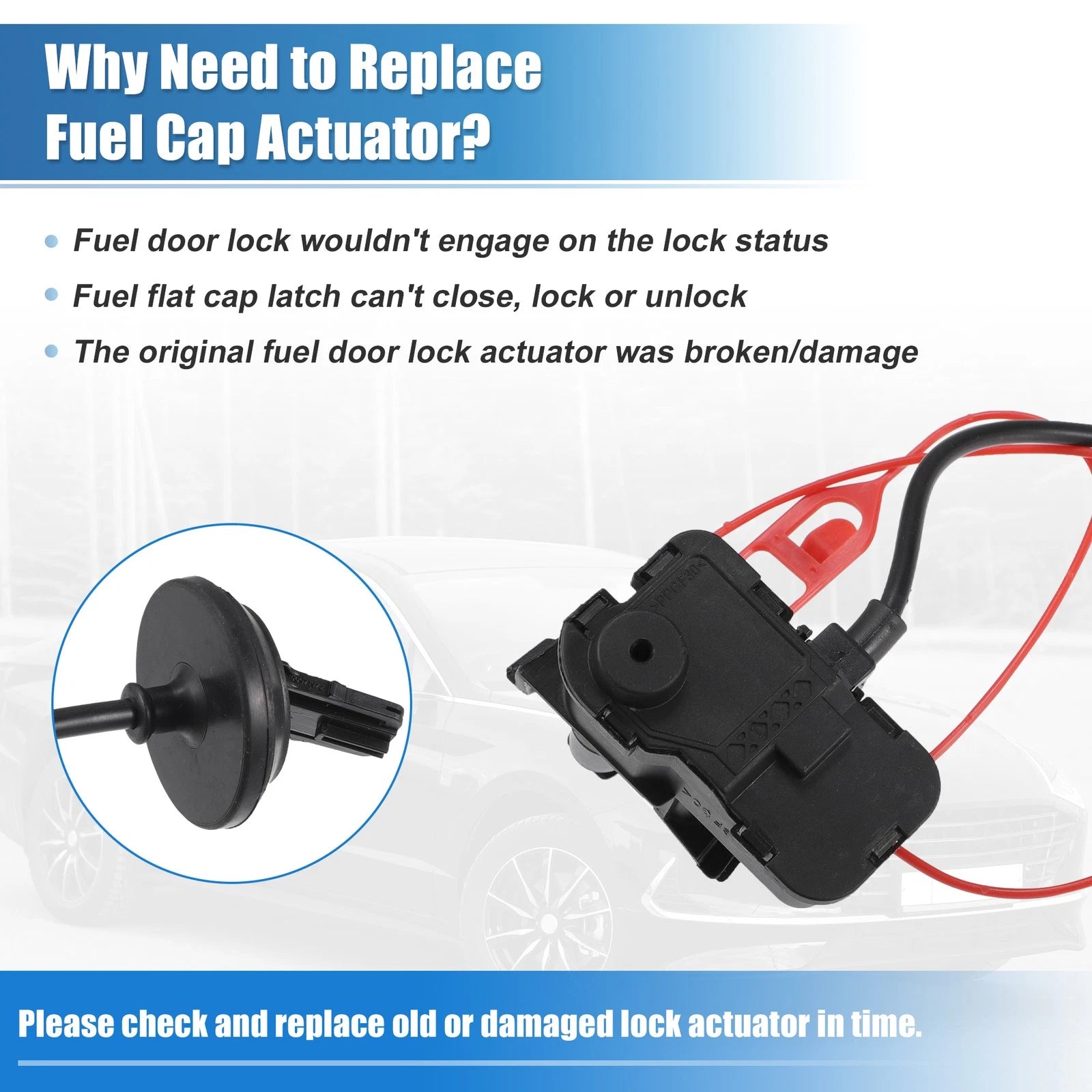 Fuel Door Lock Actuator with Cable No. 56D810773C for Volkswagen Passat (2012–2018)