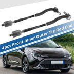 Set of 4 Front Inner Outer Tie Rod End Links for Toyota Solara (2004–2008) No. ES80603/EV420