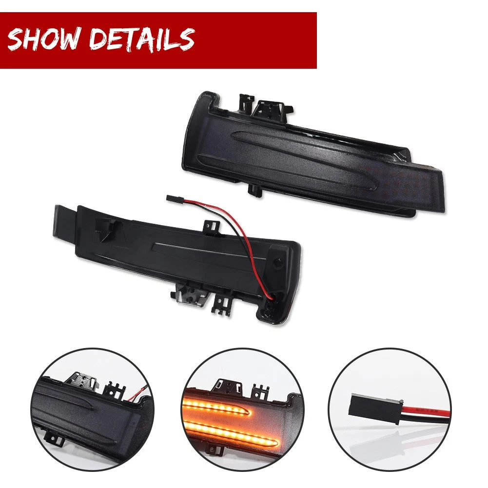 Sequential Amber LED Signal Side Mirror Lights for Benz C E S CLA CLS