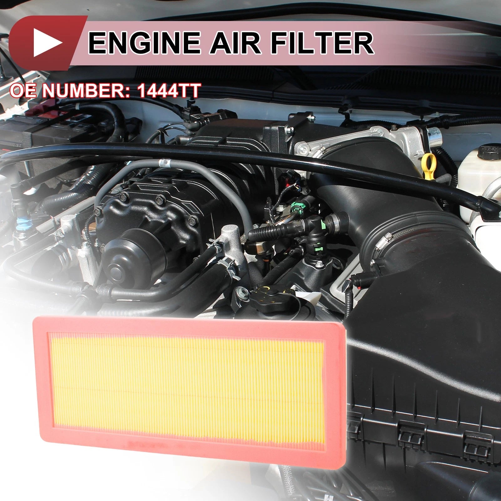 Car Engine Air Filter No. 1444TT for Chevrolet C5 3 (2009–2019) 1 Pc