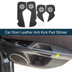 Car Door Leather Anti Kick Pad Sticker for Porsche Macan (2016-2024) Black Set