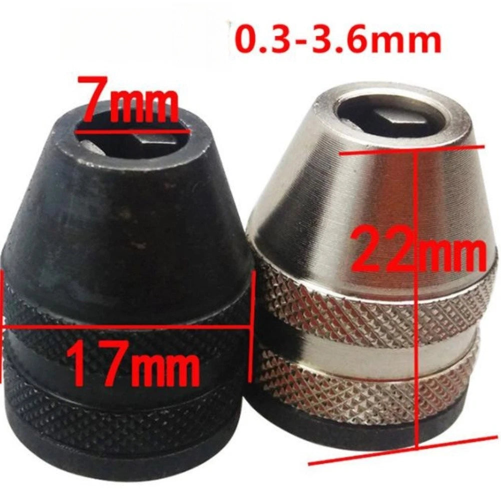 1PC Metal Keyless Drill Chuck 0.3-3.6mm for Power Tools (Fits 1/4 Inch Hex)