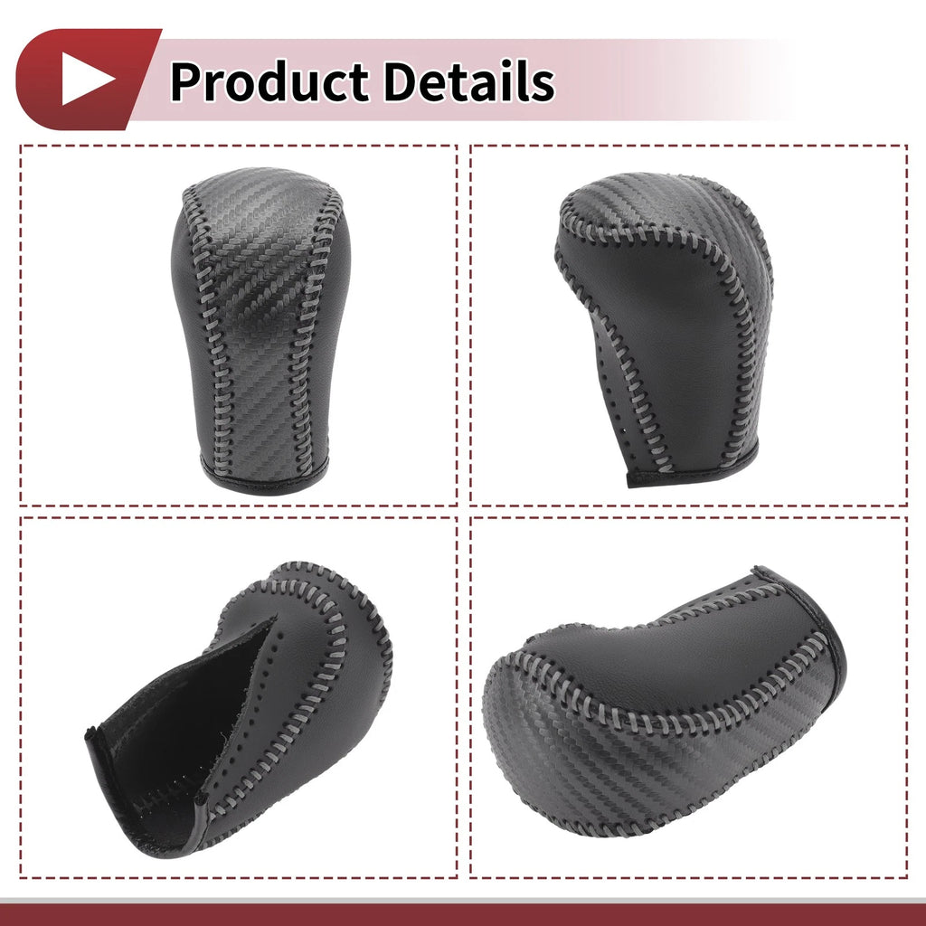 1Pc Gear Shift Knob Cover for Mazda CX-5 (2013–2014) Gray Faux Leather