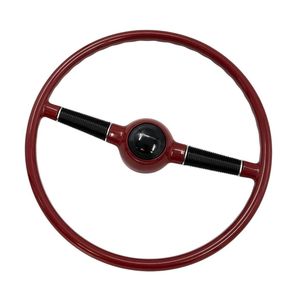 Steering Wheel Replacement for 1940 Ford Deluxe 16 Inch Red Black 3-Hole