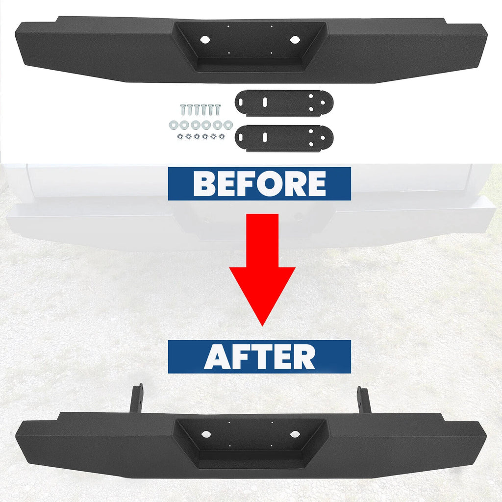 Steel Rear Bumper Assembly for Ford F150 F250 F350 F-Series (1973–1997)