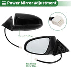 Left Door Mirror for Toyota Camry (2018–2023) Manual Folding Gloss Black