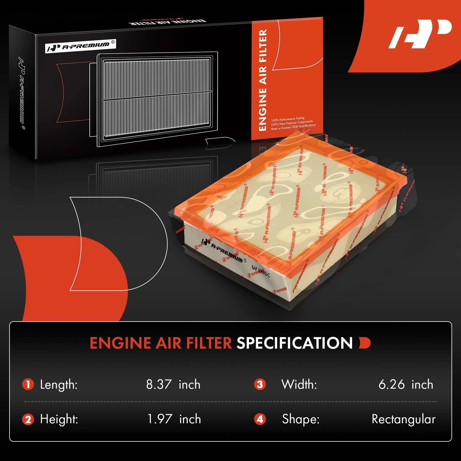 2X Engine Air Filter for Ford Fusion (2006-2012) Mercury Milan (2006-2011)