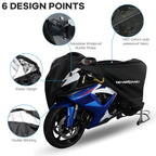 M-4XL Motorcycle Cover for Universal Fit (Waterproof, Heavy Duty, UV Protect)