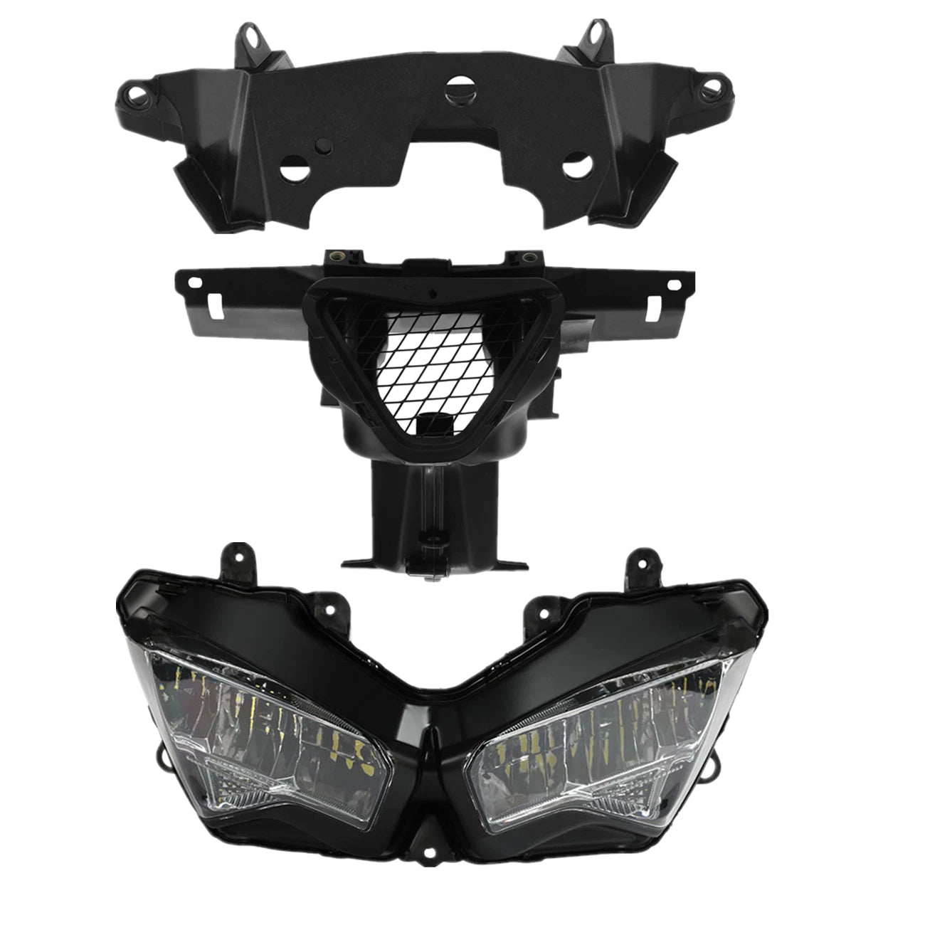 LED headlight air duct fairing & stay bracket for Kawasaki Ninja ZX6R (2019–2023)