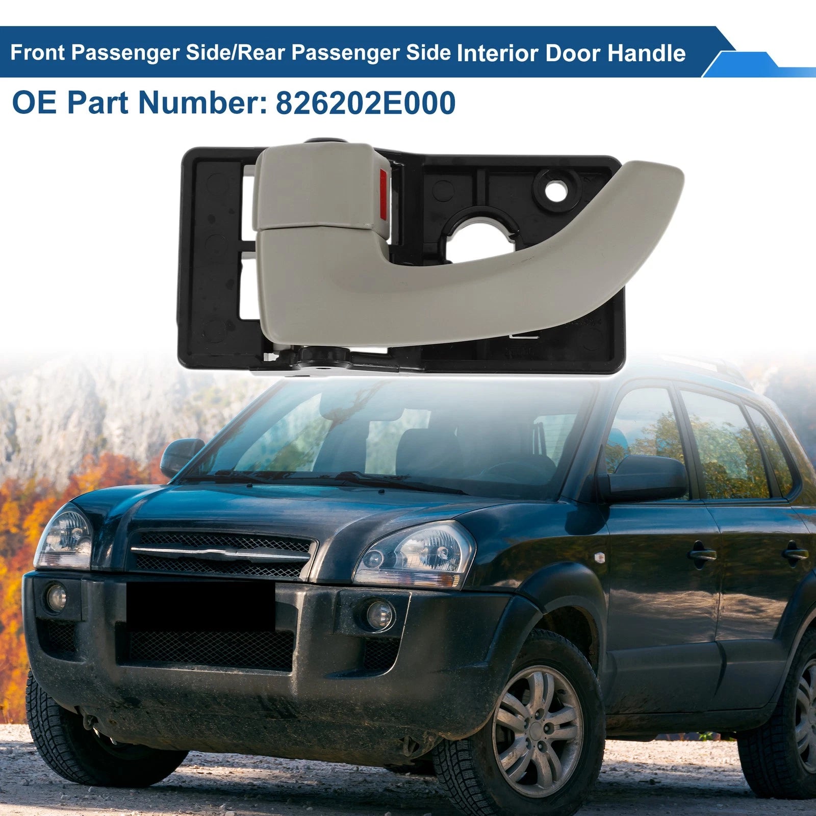 Front Driver Side Interior Door Handle for Hyundai Tucson (2005–2009) No. 826202E000