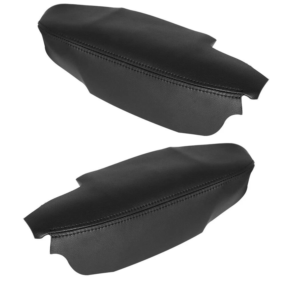 Set of 2 Door Panel Armrests for Acura TSX (2009–2014) Faux Leather Black