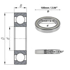 Deep Groove Ball Bearing P6 for Scooter Skateboard Wheel (70x100x16mm)
