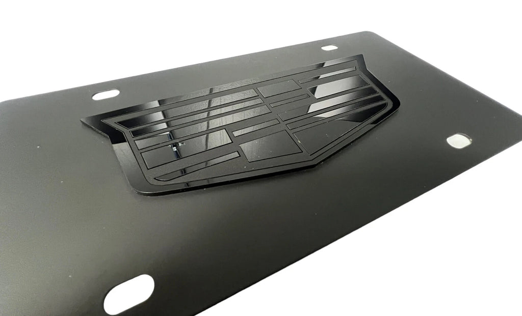 Cadillac Vanity License Plate Front Blackout Stainless Steel Logo for Cadillac (2000–2025)