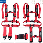 2X Red Racing 4 Point Auto Car Belt Buckle Harness