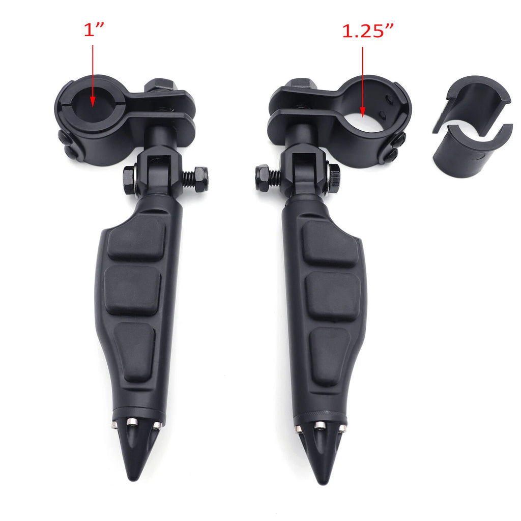 1" 1-1/4" Highway Radical Stiletto 4475 Foot Pegs Clamps for Yamaha XV250 (2007–2017)