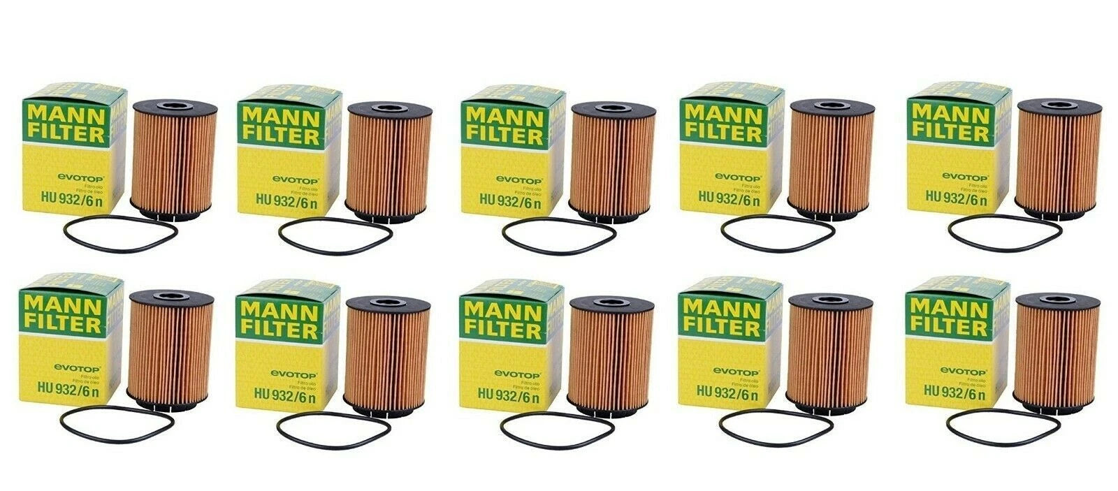 Set of 10 Engine Oil Filters for Audi A8 Q7 S8 Porsche Cayenne VW Golf (OEM)