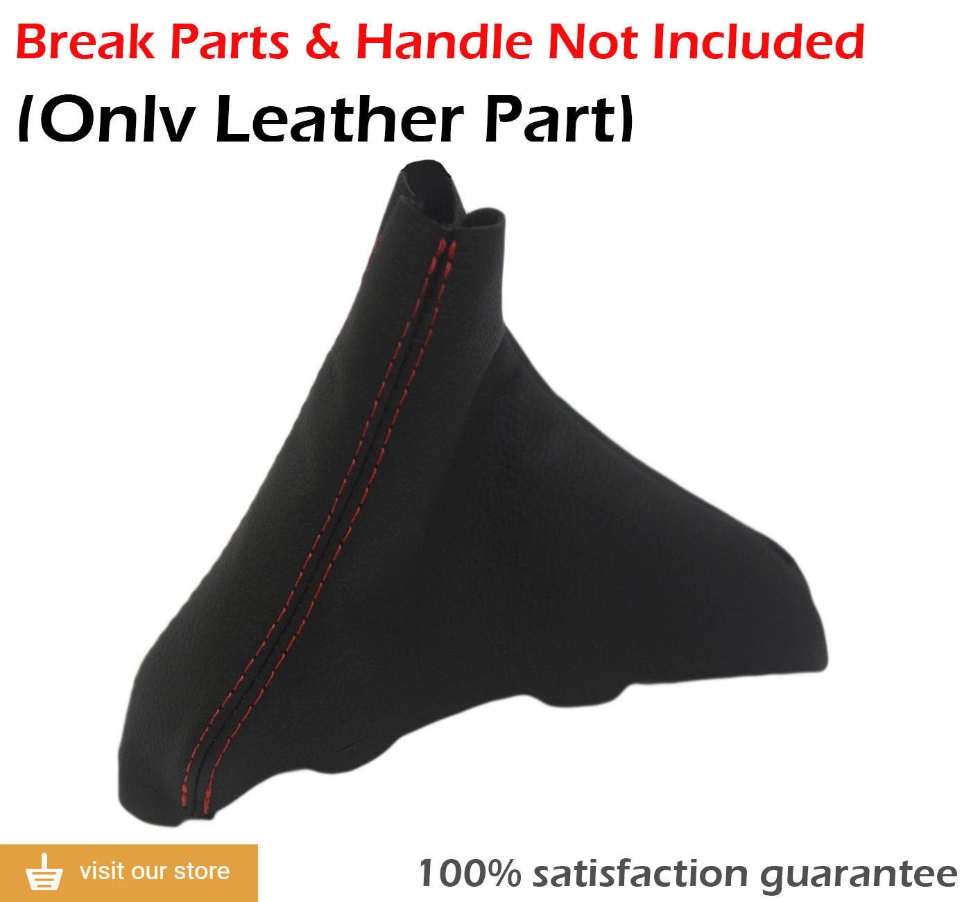Leather Synthetic Console & Brake Boot for BMW E90 (2005–2013) Red Stitch