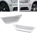 2X White Front Bumper Reflector Side Marker Lights for Audi A4 B9 (2017–2019)