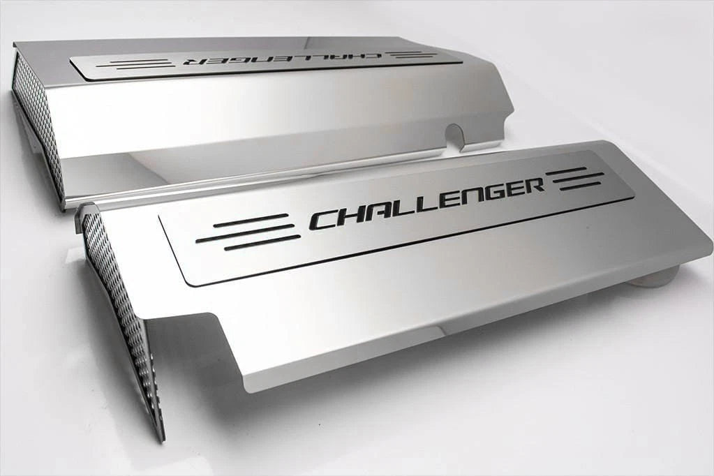 Fuel Rail Covers Black Vinyl Challenger Inlay for 2008–2011 Dodge Challenger