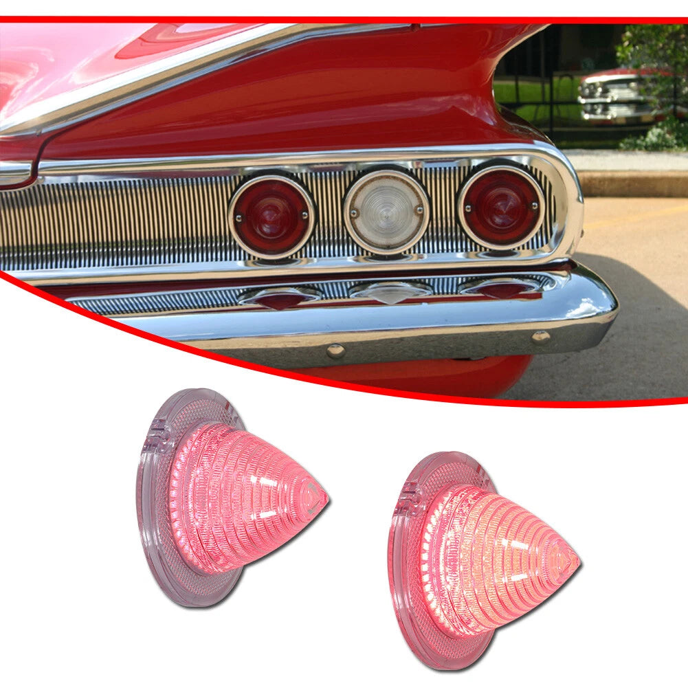3D Red LED Tail Lamp Lights Assembly for Impala Bel Air (1960–1961)