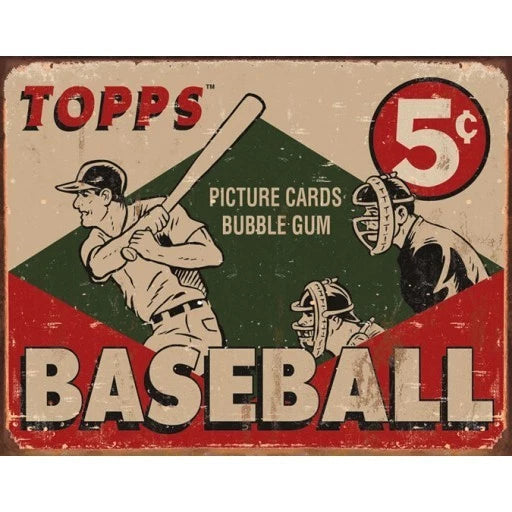 Vintage Replica Tin Metal Sign for Baseball Collectors (USA)