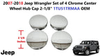Set of 4 Chrome Center Wheel Hub Caps for Jeep Wrangler (2007–2018) 1TU51TRMAA