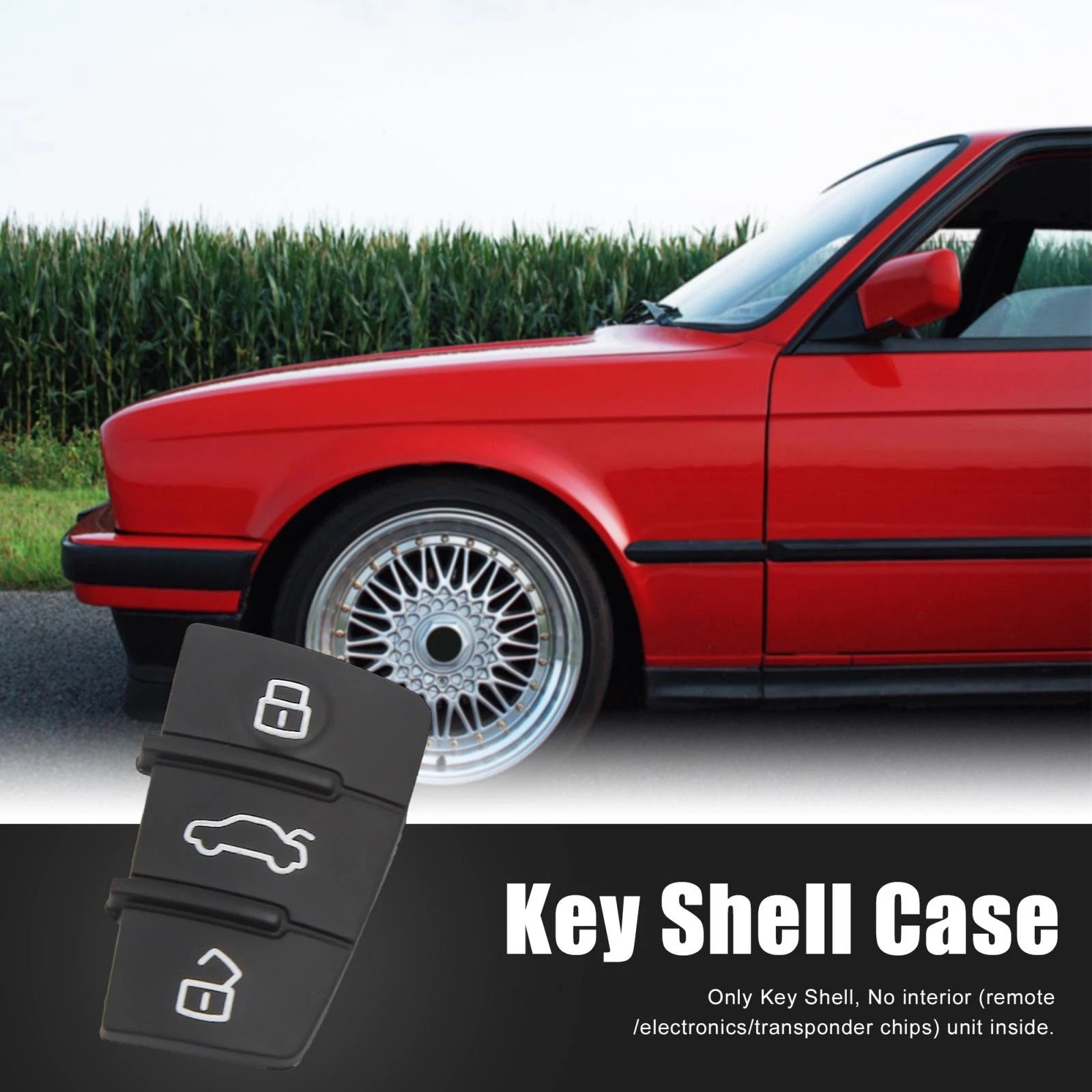 Key Fob Shell Case for Audi A4 A6 Q5 Q7 (2000–2023) 3 Button Black