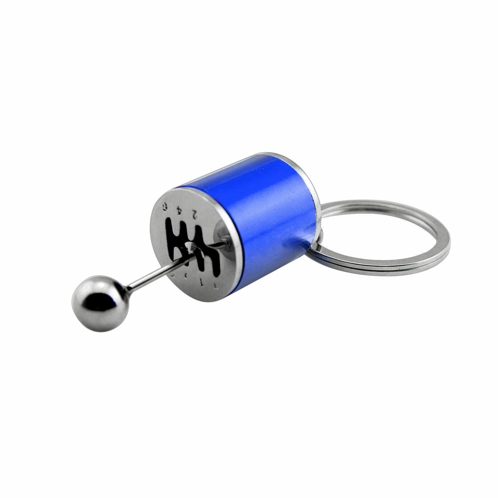 Gear Box Shift Style Keychain for Blue Alloy Chrome Metal Finish (2011-2025)