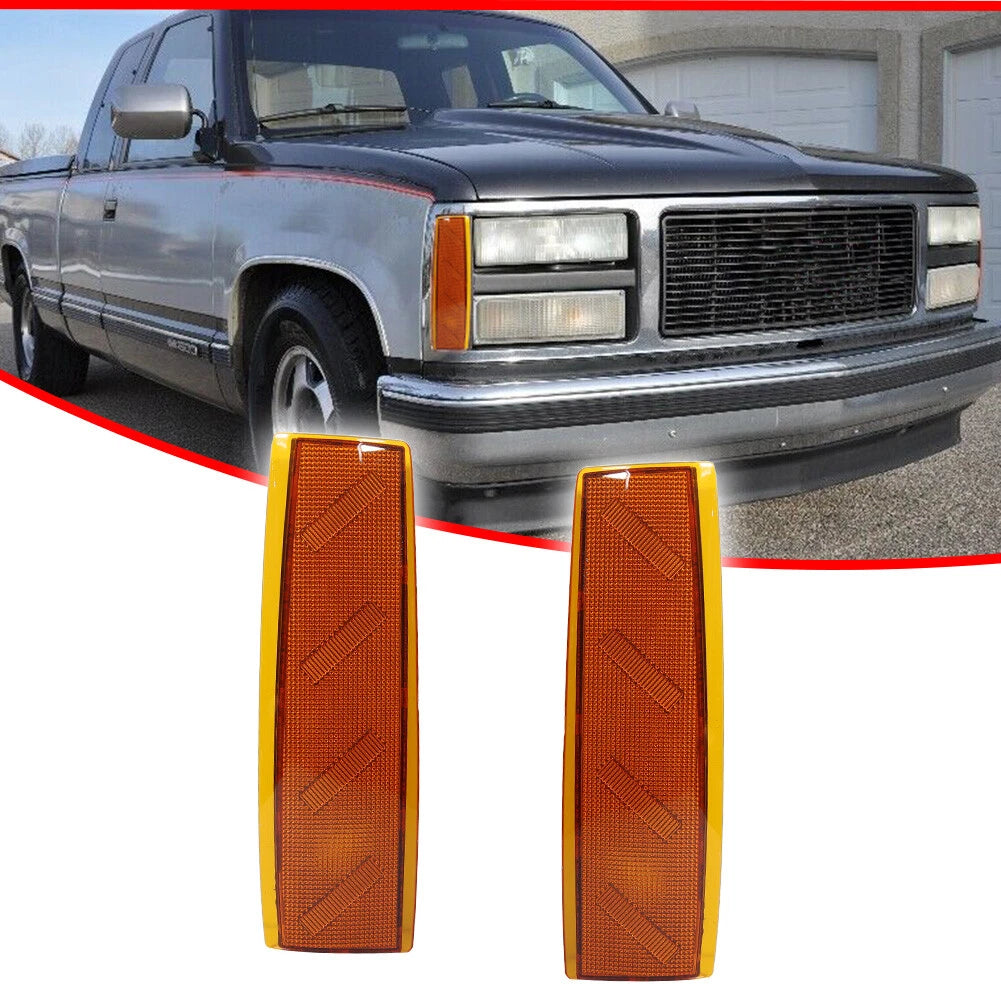 Amber Lens Front Corner Side Marker Light Covers for GMC Yukon Suburban (1992–1993)