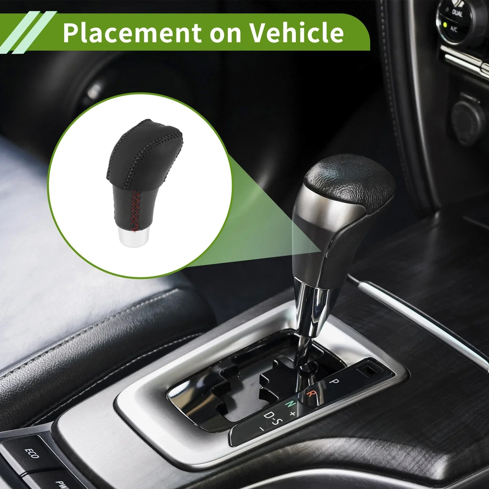 Car Gear Shift Knob Cover for Lexus RX350 2023-2024 Black Faux Leather