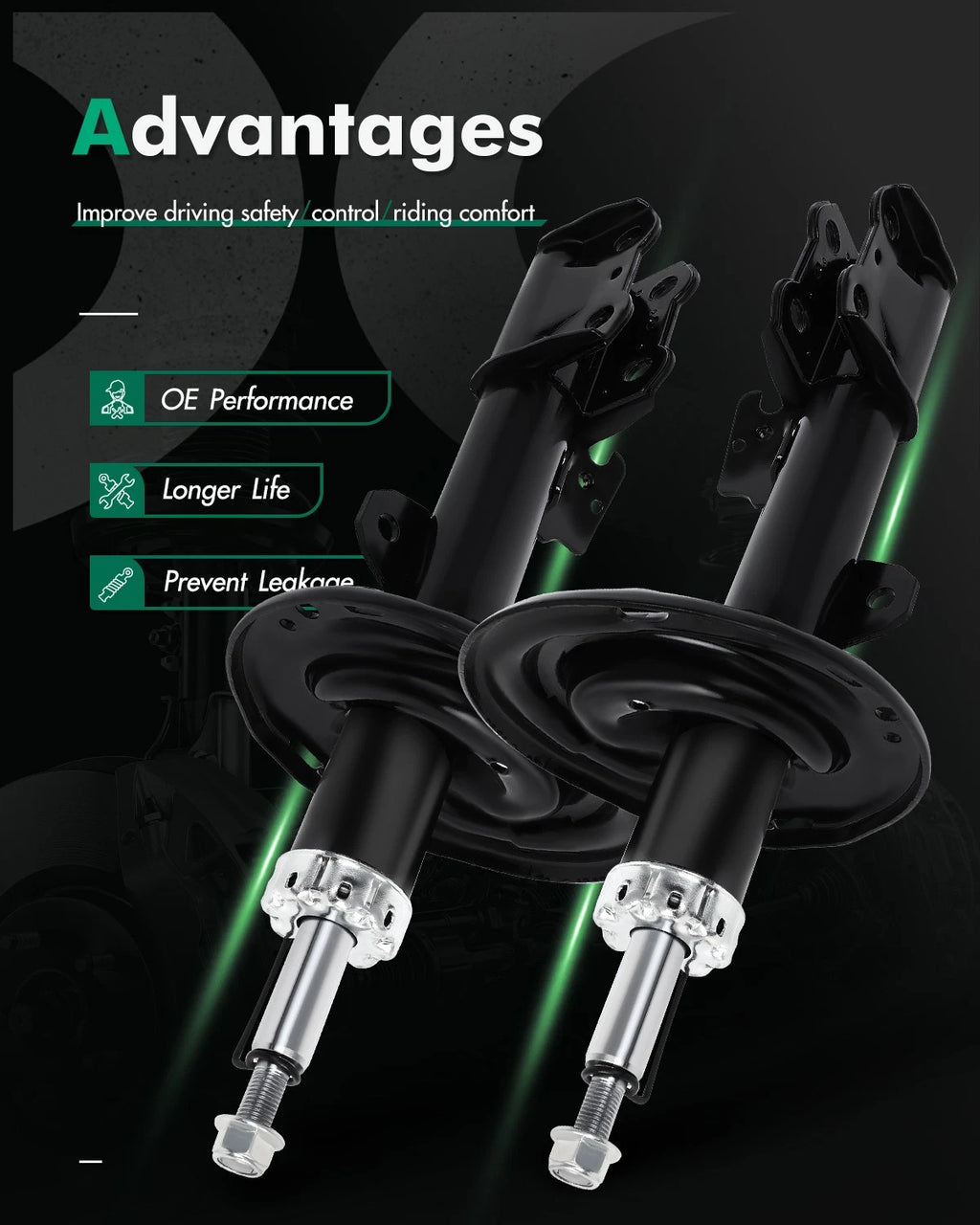 2Pcs Front Shocks Struts for Toyota Highlander (2008–2010)