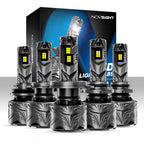 Set of 4 H11 9005 9006 9012 9007 9004 H13 H7 H4 LED Headlight Bulbs 6500K