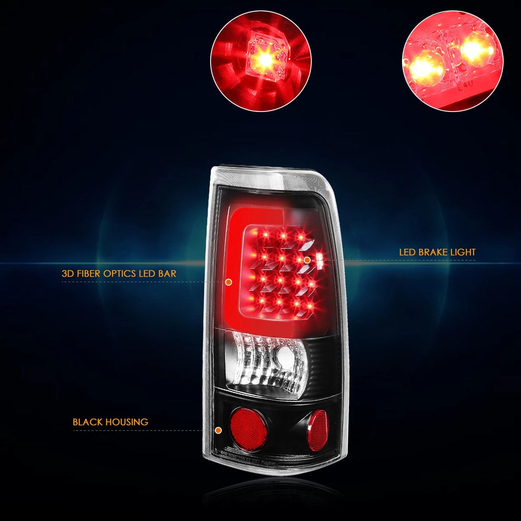 3D LED C-Bar Tail Light for Chevy Silverado/GMC Sierra (1999–2003)