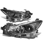 Pair of Projector Headlights for Mazda 3 (2014–2016) - Black Housing, Clear Corner