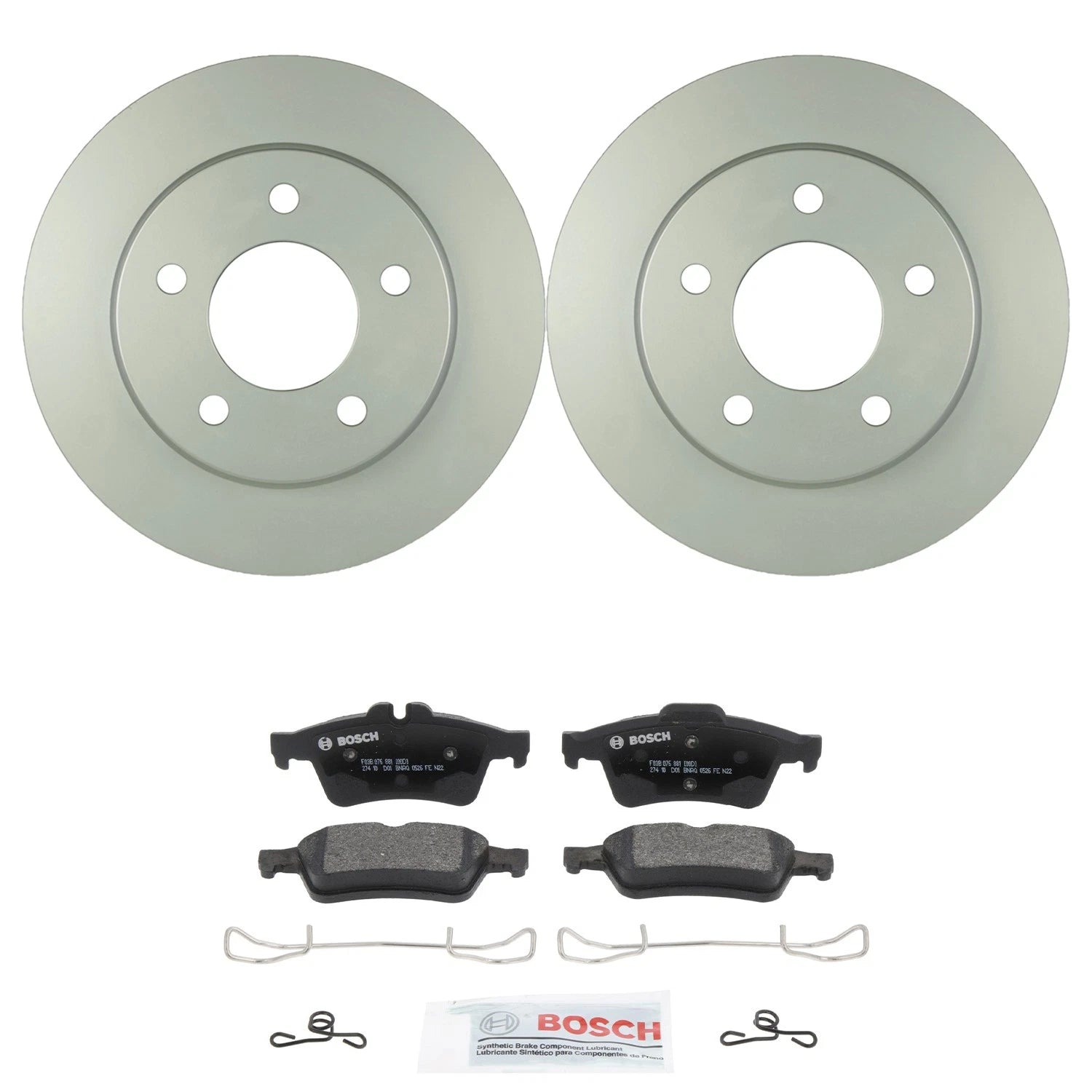 Bosch 2X Rear 265mm Disc Brake Rotors & Semi-Met Pads for Mazda 3 Sport