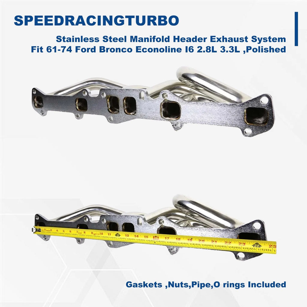 Stainless Steel Exhaust Manifold Header for Ford Bronco Econoline (1961–1974)
