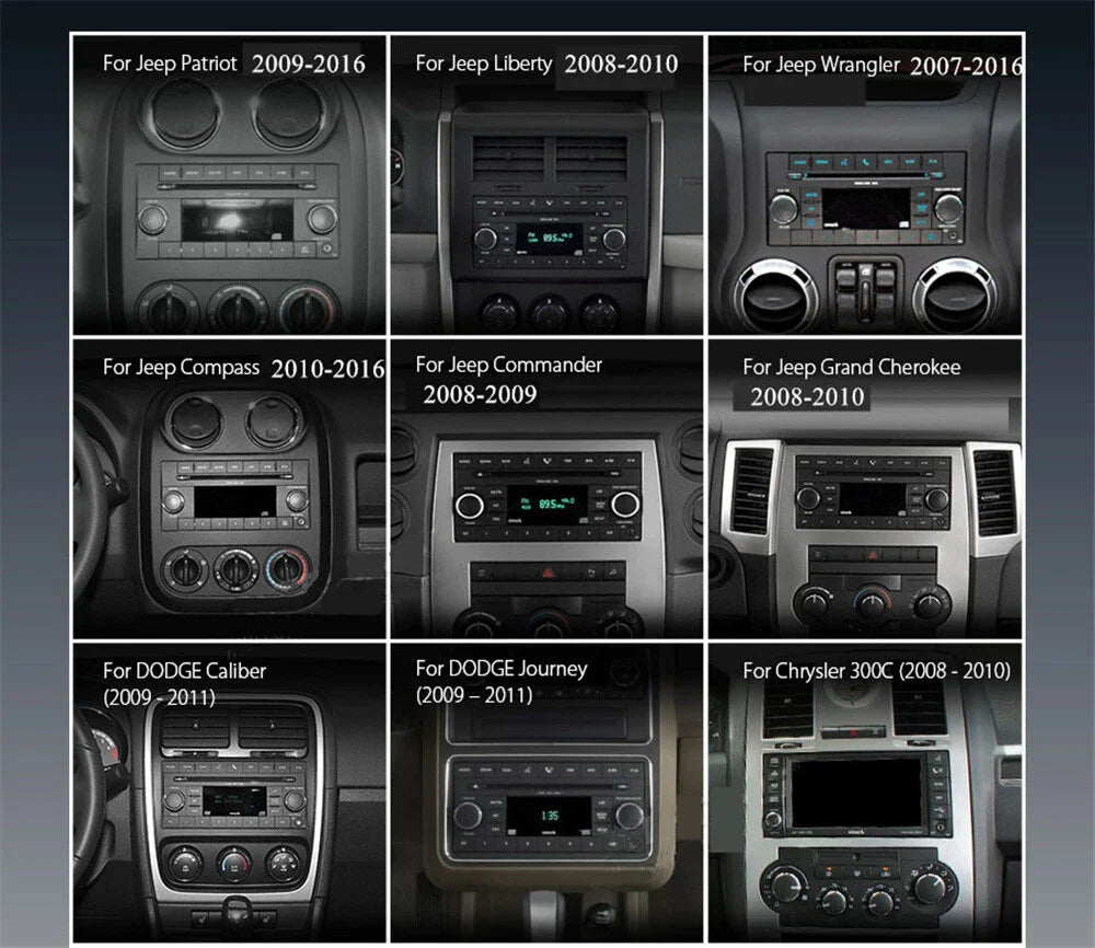 10.33'' Car Stereo GPS Navigation for Jeep Wrangler, Dodge RAM (2011-2023)