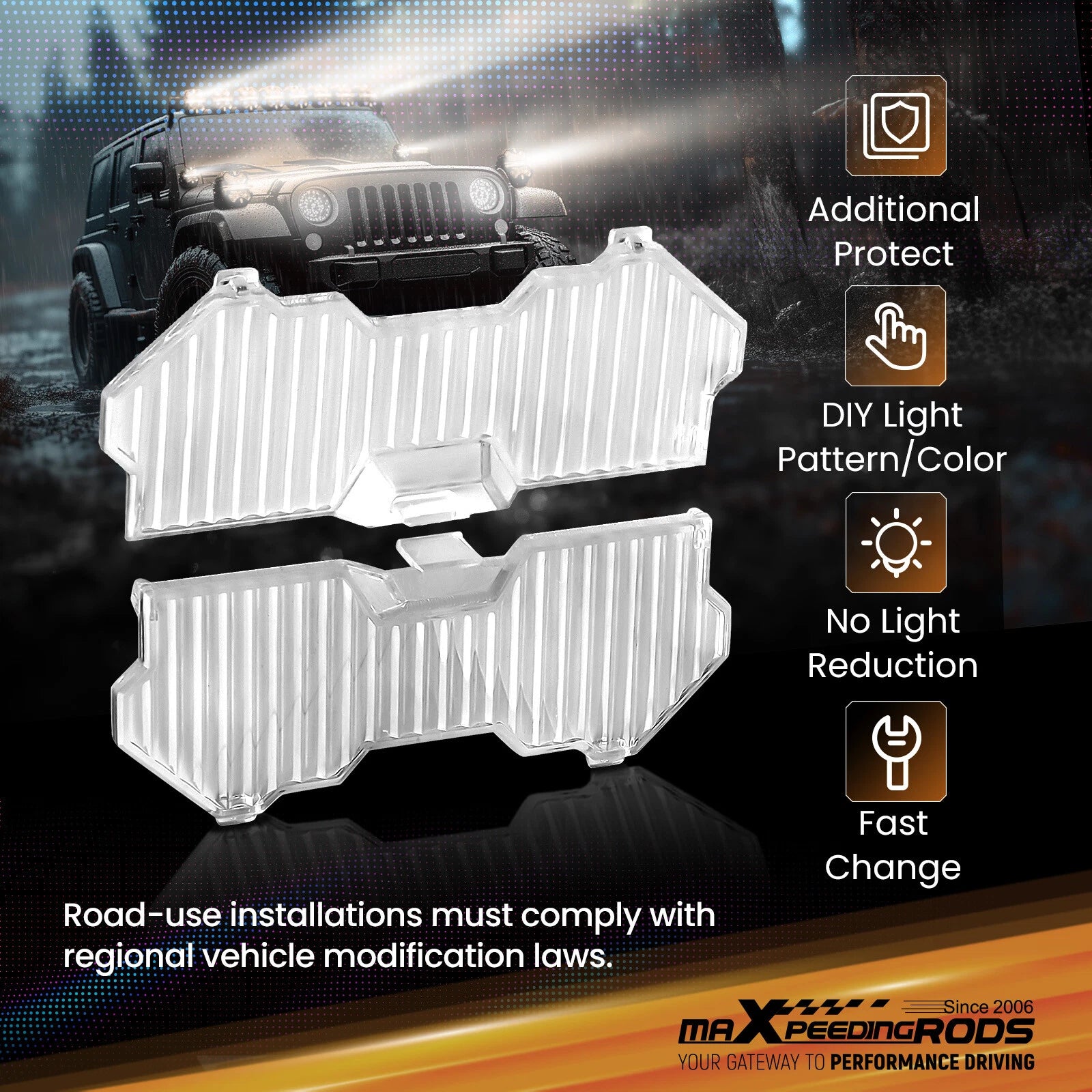 Floodlight Conversion Cover for maXpeedingrods 5" Round LED Driving Lights