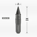 Set of 20 M12X1.5 Gunmetal JDM Conical Hex Wheel Lug Nuts with Spike & Extension