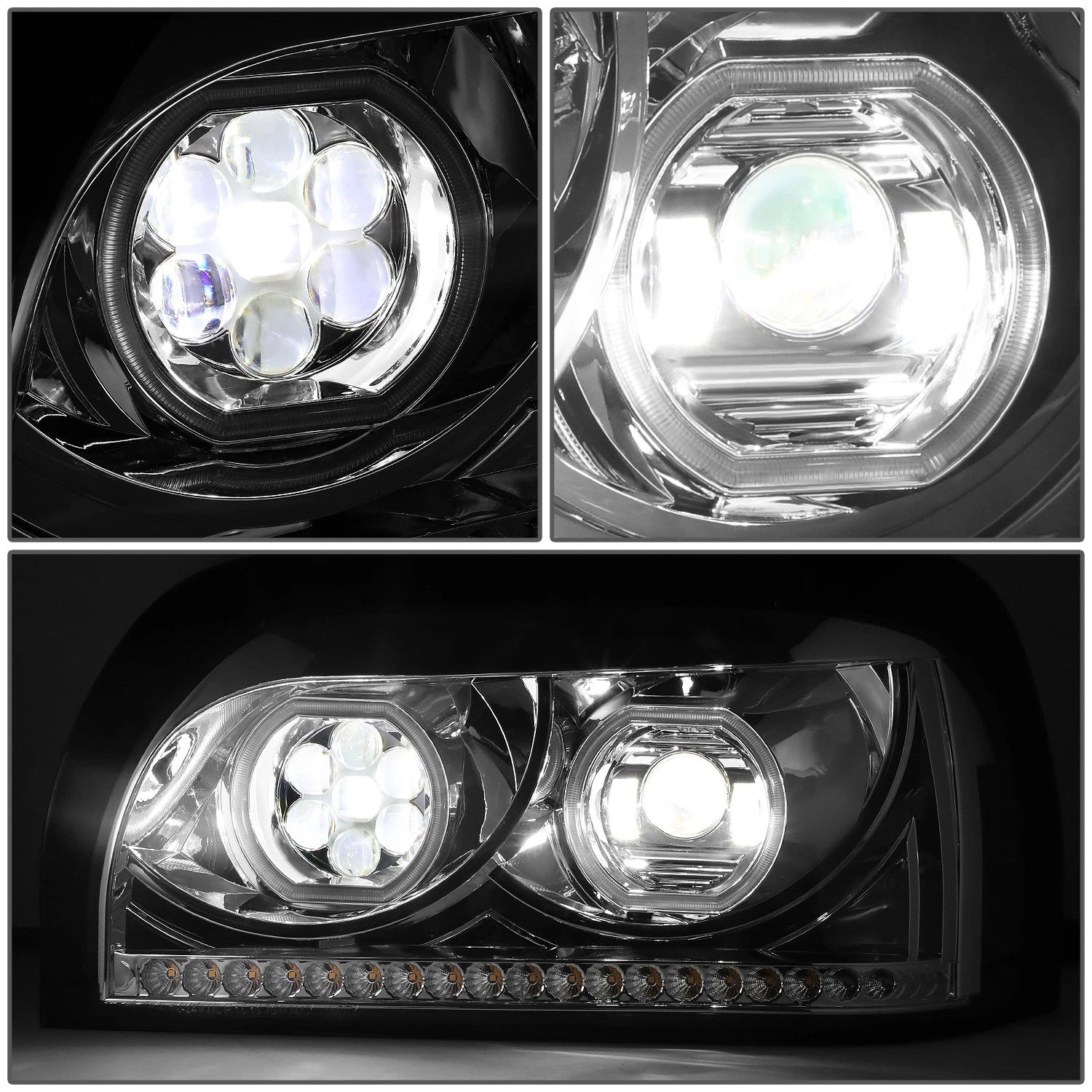 Sequential LED Signal Projector Headlights for Freightliner Century Class (1996–2010)