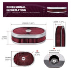 12" Oval Super Flow Thru Air Cleaner for SBC Chevy Ford