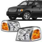 Chrome Housing Headlight Assembly Pair for GMC Envoy/Jimmy (2002–2009)