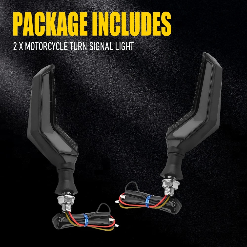 4X Universal Motorcycle Sequential Turn Signal Lights Amber/Blue Waterproof