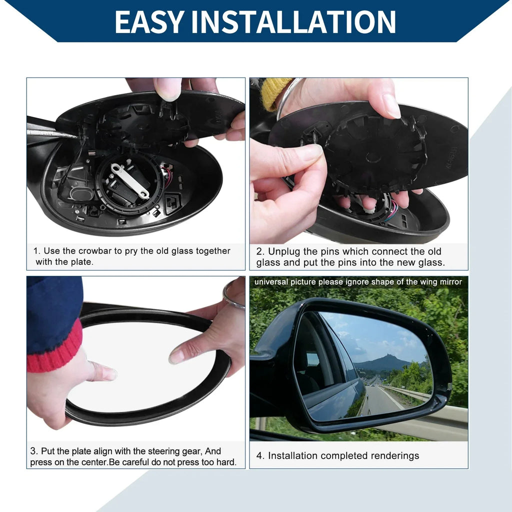 Heated Left Side Mirror Glass for Lexus LX GX (2010-2020)