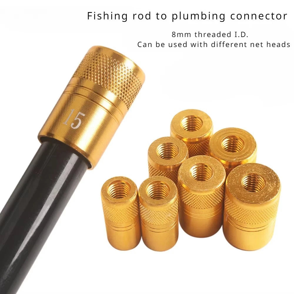 2X Metal Adapter Connector for Fishing Rod and Landing Net