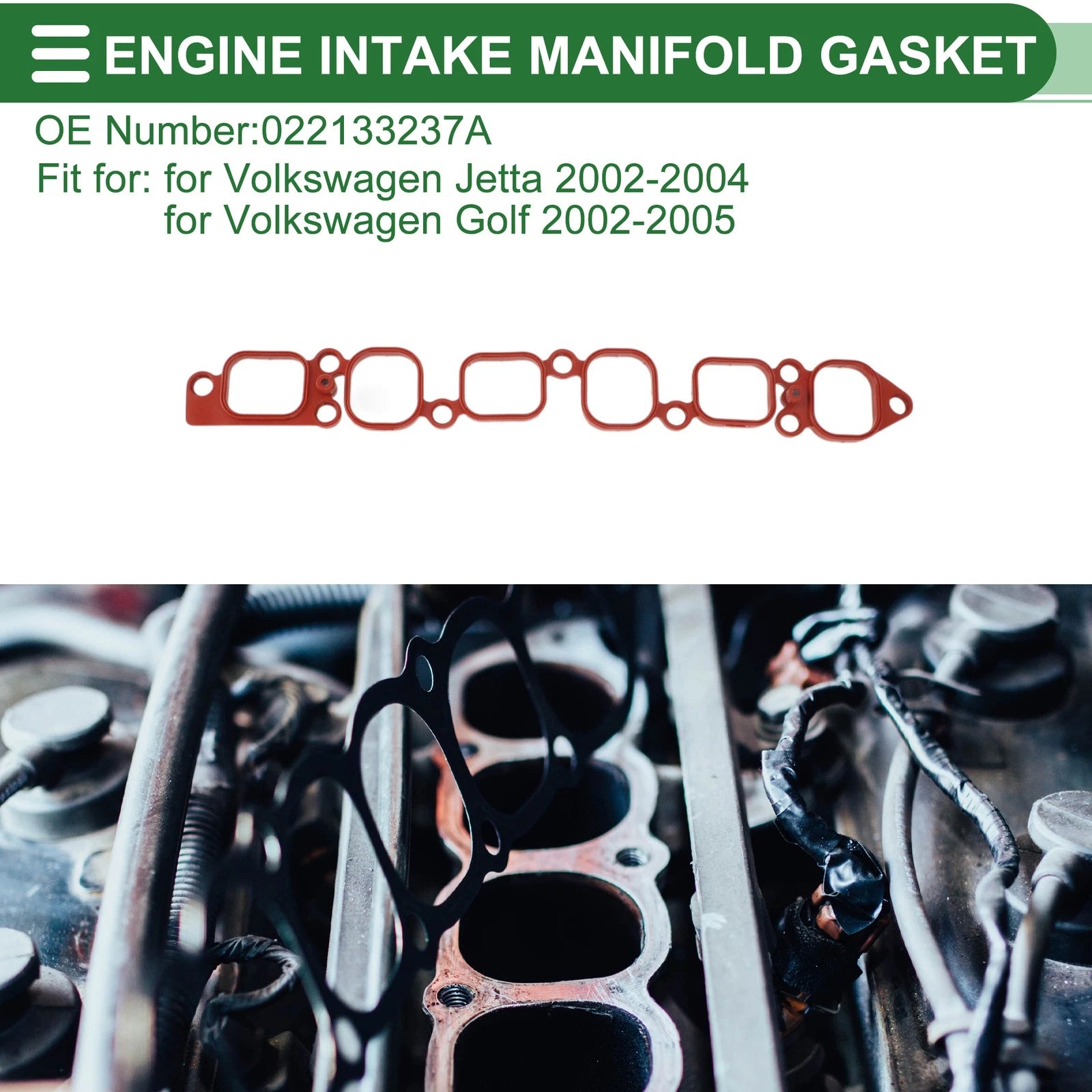 Engine Intake Manifold Gasket for Volkswagen Jetta (2002–2004) No. 022133237A
