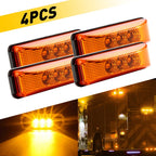 Set of 4 Amber LED Side Marker Clearance Lights for Trucks RVs (Universal)